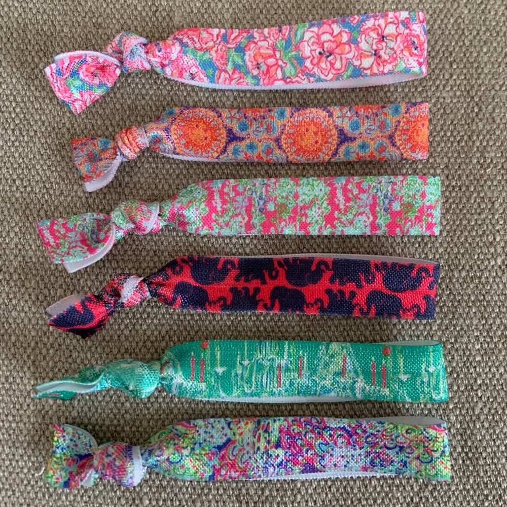 6 Lilly Pulitzer Print Elastic Hair Ties
